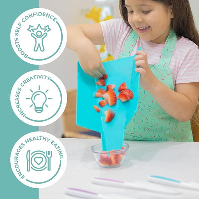 Juego corte niños 3 cuchillos seguros tabla plegable