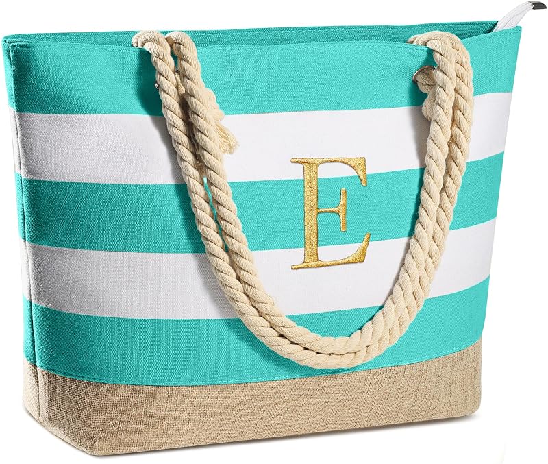Bolsa playa lona personalizada con cremallera regalo mujer
