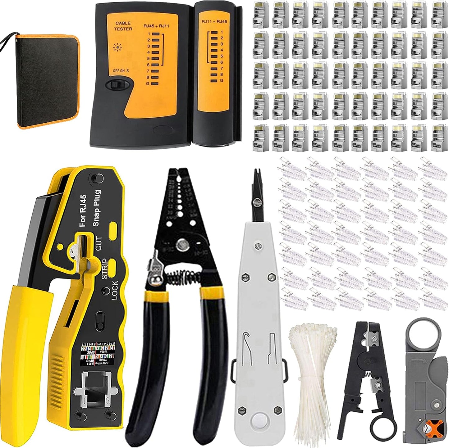 Kit herramientas crimpado RJ45 CAT5/CAT6 cortador