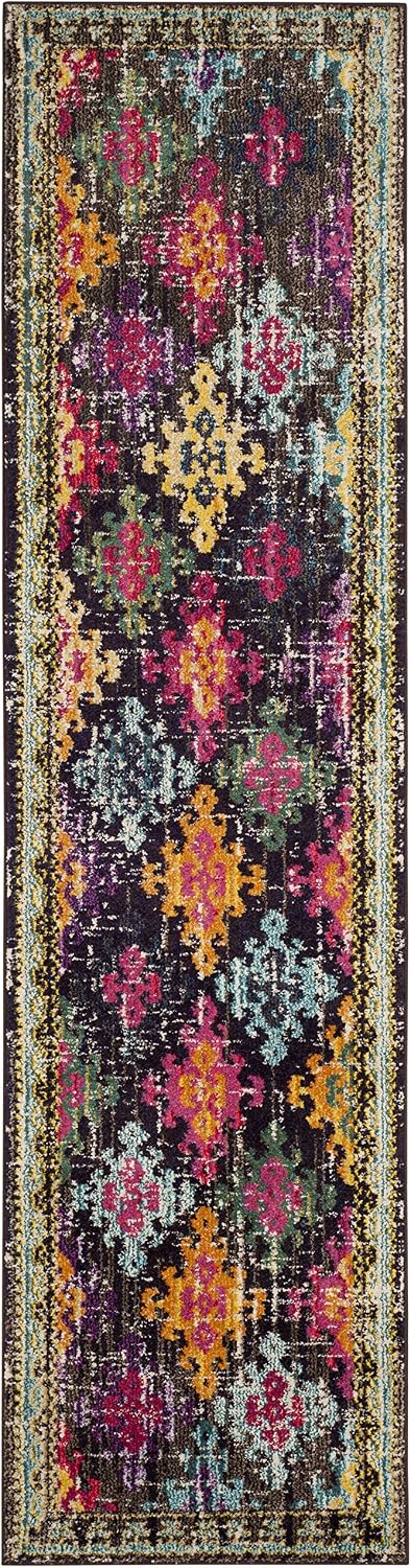 Alfombra pasillo 2.2x6ft diseño enrejado diamantes no pelusa