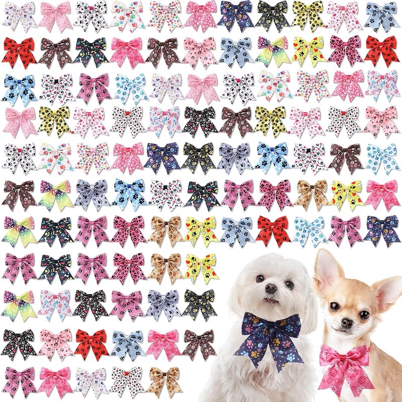100 Corbatines Perros Gatos Collar Ajustable Accesorios Foto