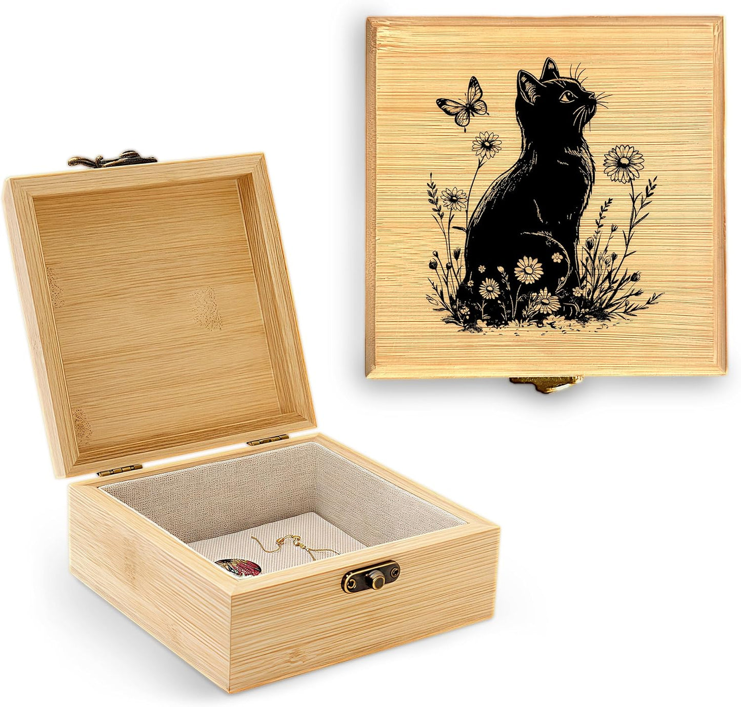 Joyero decorativo temático de gato para mujer