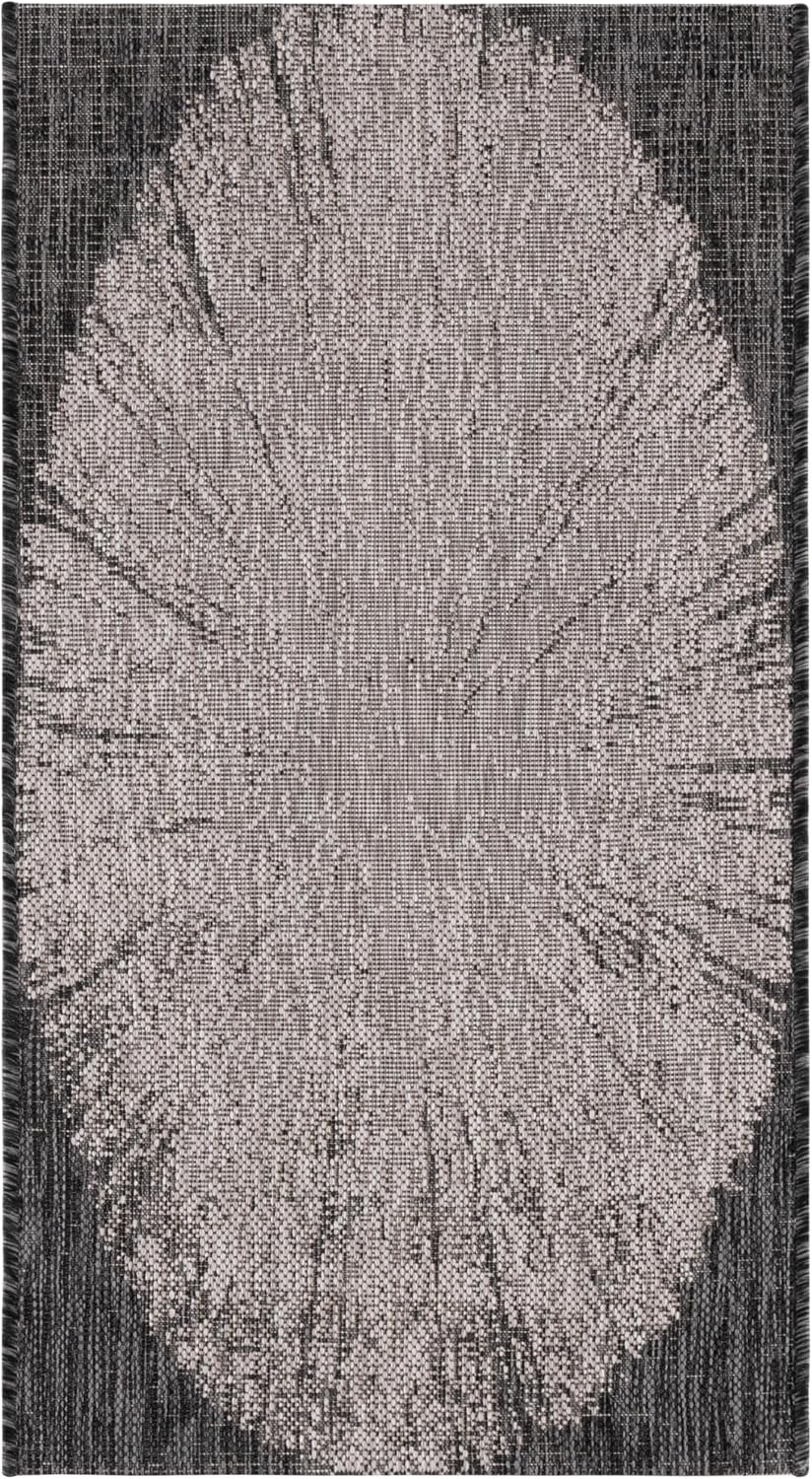 Alfombra decorativa interiores exteriores 2x3pulg beige/negro
