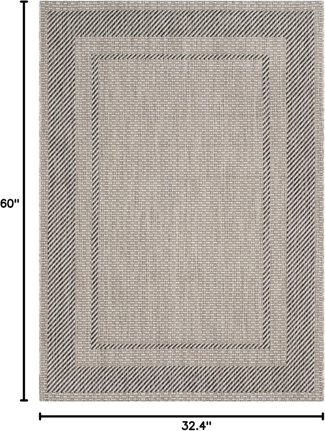 Alfombra decorativa impermeable 2'7"x5' beige/negro