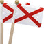 Bandera Alabama madera 5x8pulg set 12