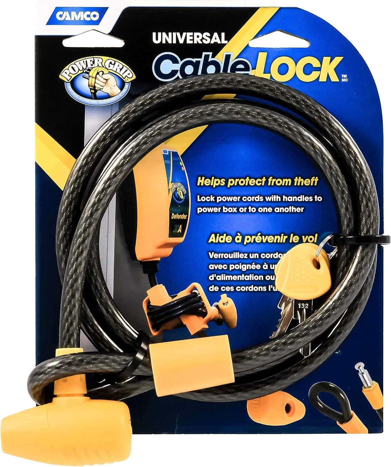 Cable agarre alimentación con cerradura negro