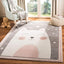 Alfombra área 5'3"x7'6" diseño gato color rosa y gris no
