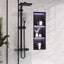 Nicho pared 3 niveles 12x36pulg con luces RGB negro acero