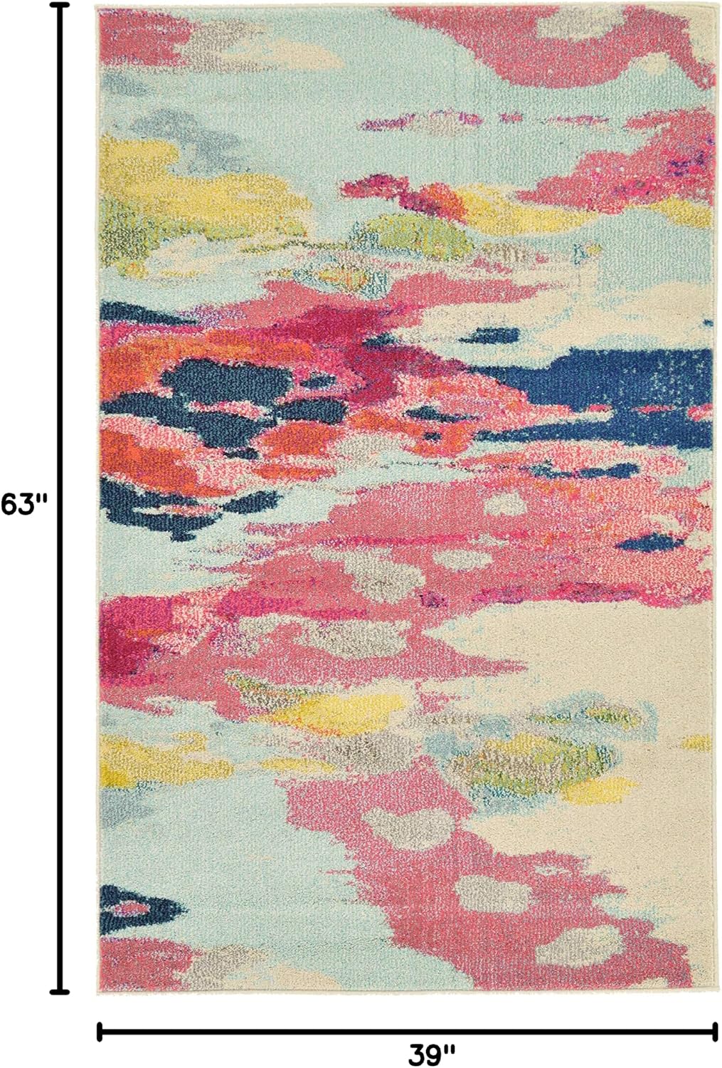 Tapete abstracto moderno polipropileno rosado