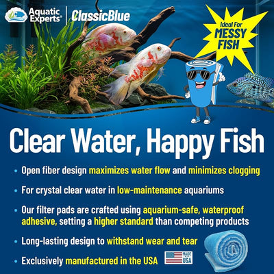 Almohadilla filtro acuario 12x72pulg azul y blanco se corta