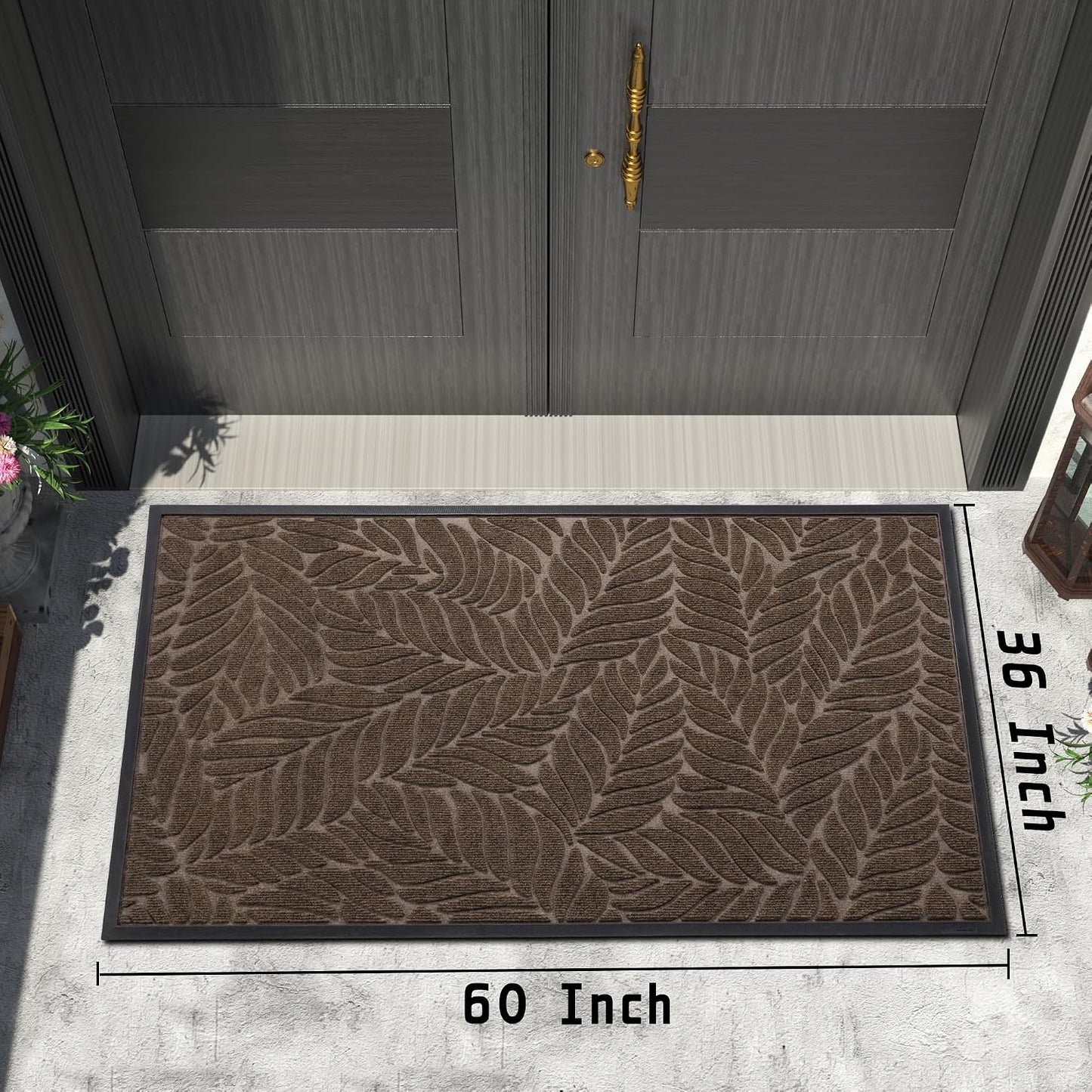 Tapete 60x36pulg impermeable antiderrap garaje marrón