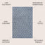 Alfombra marroquí enrejada 5x8ft azul marino/gris claro