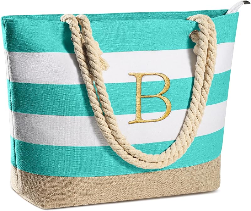 Bolsa playa lona personalizada con cremallera regalo mujer