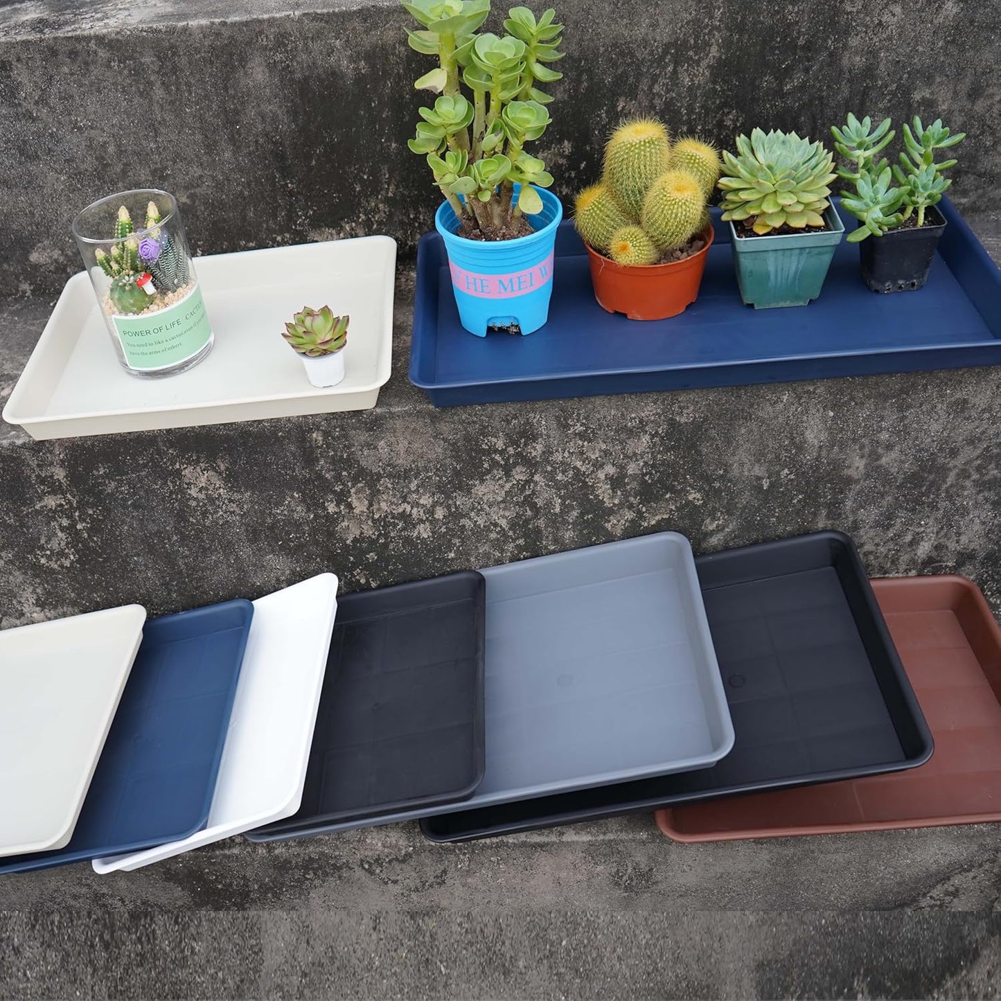 Bandejas cultivo plantas 4 pzas 36.8x27.9cm plástico