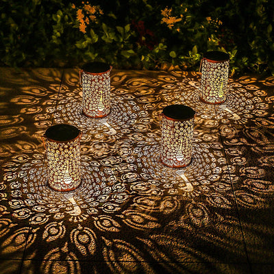 2 Linternas Solares Colgantes Metal Impermeables Jardín