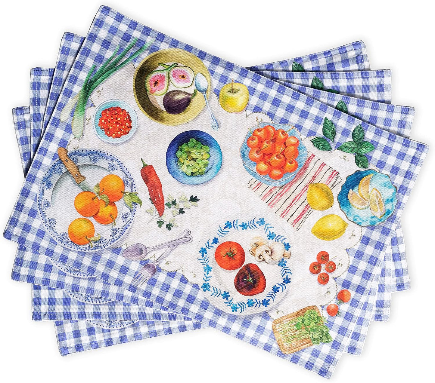 Set 4 Manteles Algodón 13x19pulg Reutilizables Gourmand