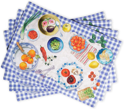 Set 4 Manteles Algodón 13x19pulg Reutilizables Gourmand