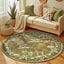 Alfombra redonda 4ft estampado selva verde antiderrap