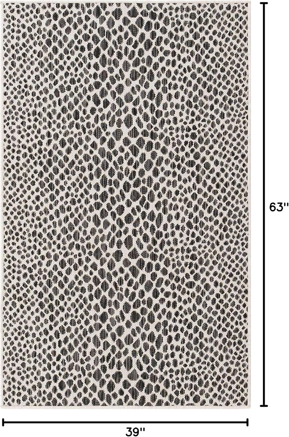 Alfombra área Cape Town 3'3"x5'3" Rectángulo Negro/Marfil