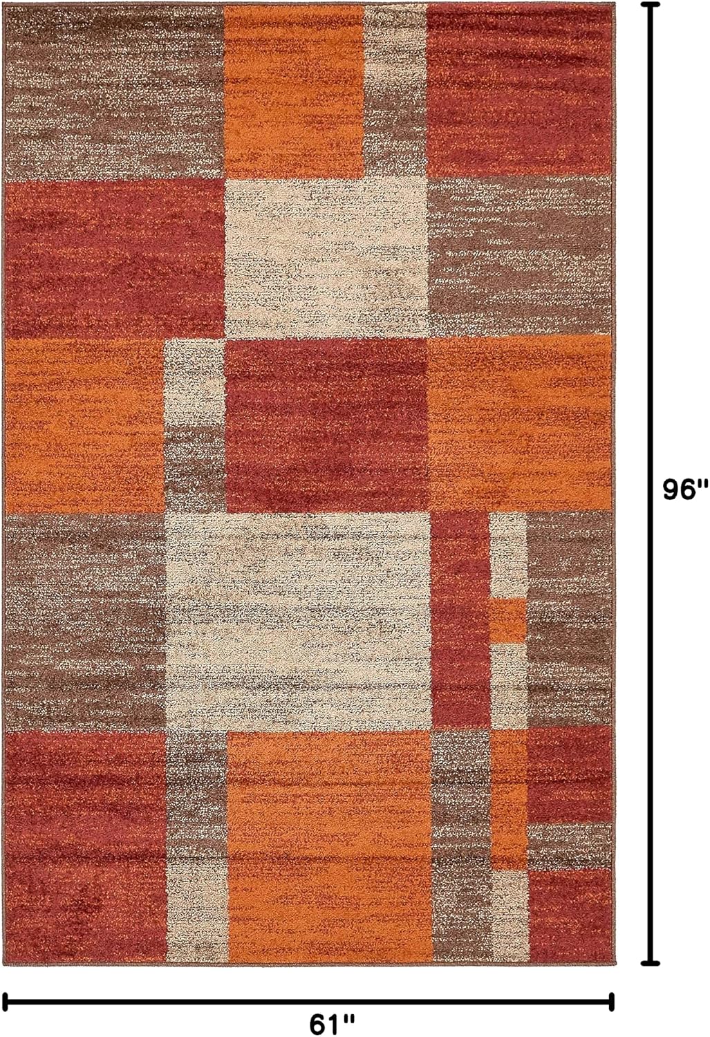 Alfombra abstracta moderna otoñal 5'3"x8' multicolor
