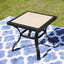 Mesa comedor cuadrada acero patio cerámica color negro