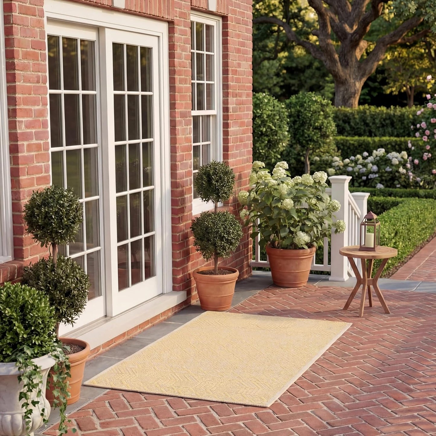 Alfombra lavable exterior 2x3'7" dorado beige no pelusa