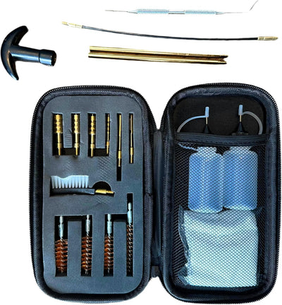 Kit limpieza pistola 18 pzas componentes latón 22-357-38-9mm-45