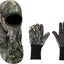 Set guantes y máscara camuflaje caza transpirables