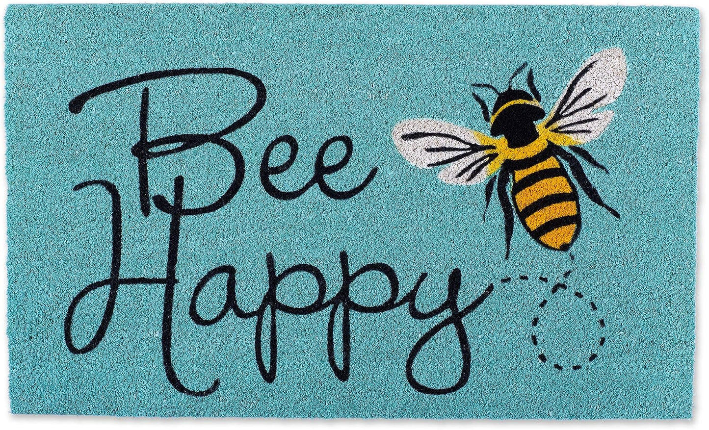 Felpudo fibra coco abeja feliz 18x30"