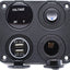 Cargador USB dual 2.1A con voltímetro LED para auto y barco