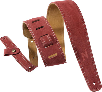 Correa guitarra 2.5pulg cuero pulido con espuma y bucle