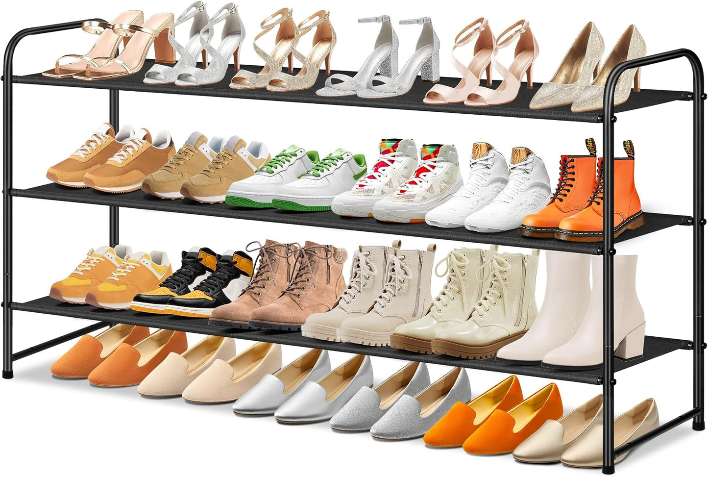 Organiz. zapatos 3 niveles apilable 24 pares negro