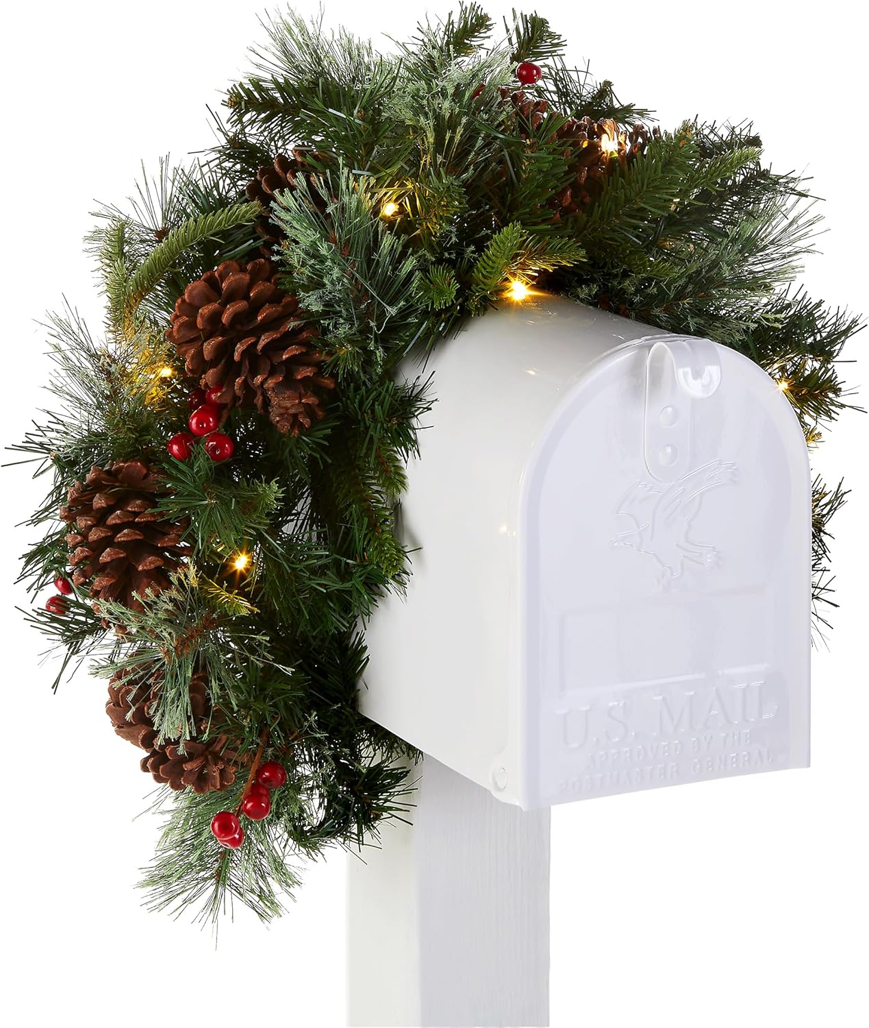 Guirnalda abeto colonial preiluminada 36" con luces LED 15