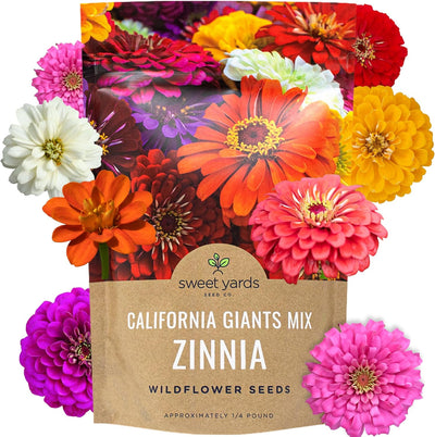 Semillas Zinnia Gigantes de California 1lb 48000uds colores mixtos