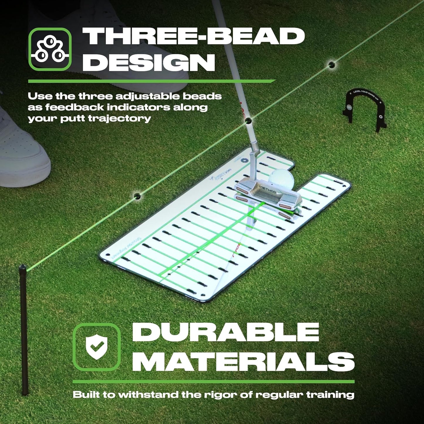 Alineador putter guía visual verde neón para práctica