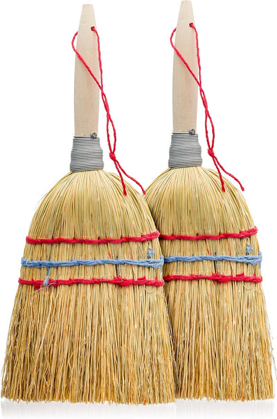 Cepillo mano mango madera paja arroz set 2 10pulg