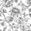 Papel tapiz floral blanco y negro 17.3x393pulg autoadhesivo