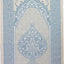 Tapete oración tejido felpilla tafetán blanco azul