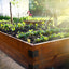 Soportes esquina elevados para cama jardín metal negro