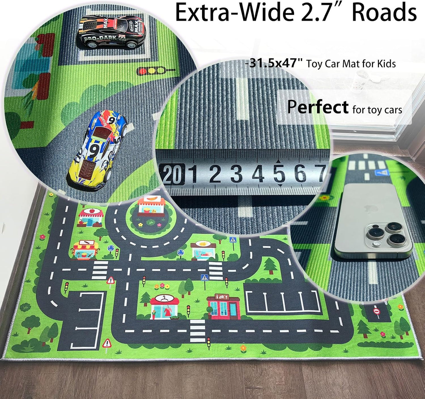 Alfombra carretera niños 2'7x3'11 estilo ciudad