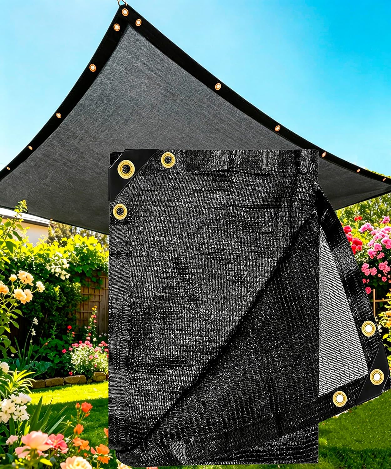 Tela sombra 40% negro 3x6pies para jardín patio pergola