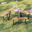 Mesa Picnic Acacia 6 Personas Hexagonal con Banco y Marco