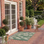 Alfombra lavable Courtyard 2'3x5' verde oscuro y marfil