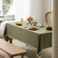 Mantel lino borlas verde oliva 52x52pulg resistente agua