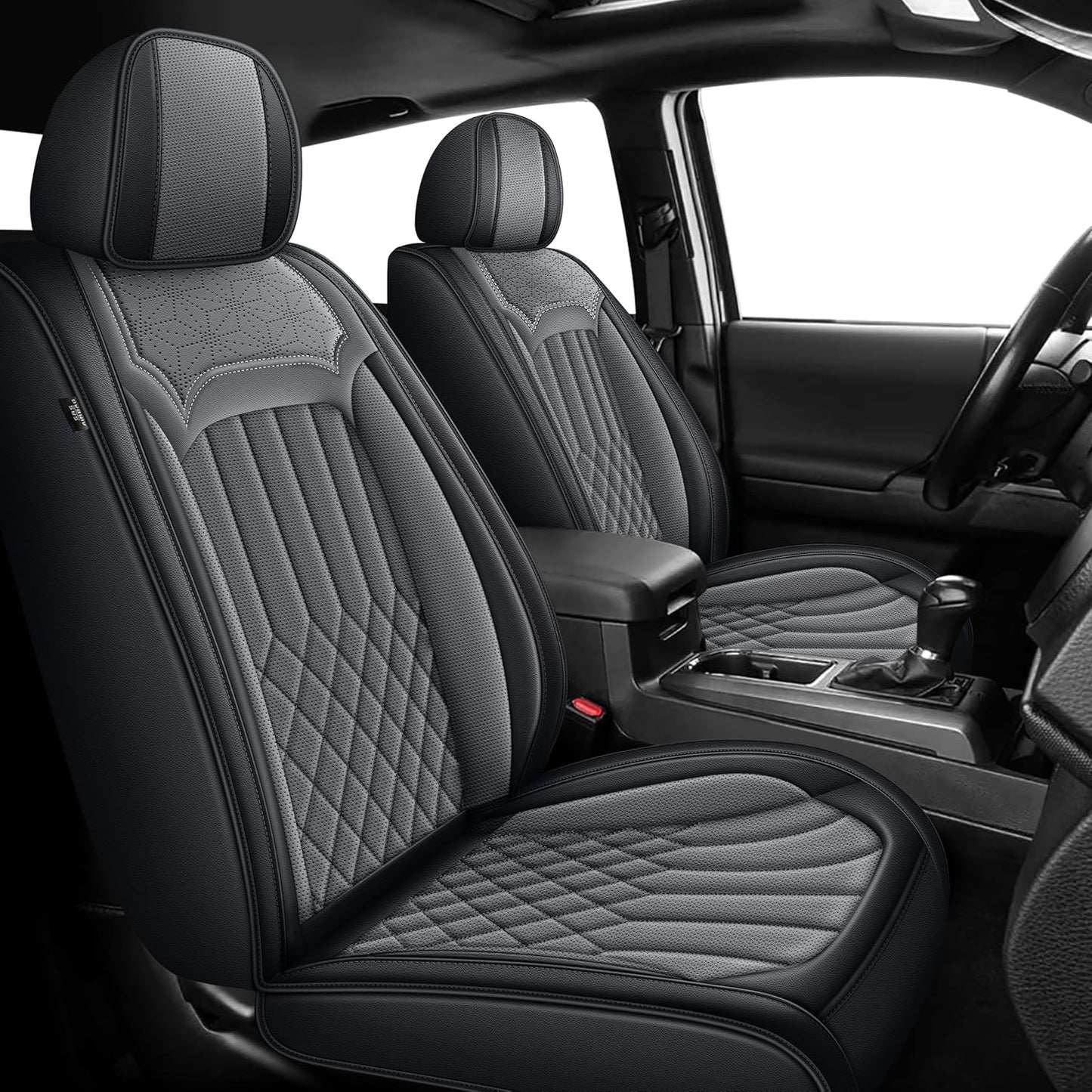 Fundas asiento Toyota Tacoma 2005-23 2 Pzas negro gris