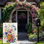 Bandera jardín 12x18pulg doble cara decoración floral