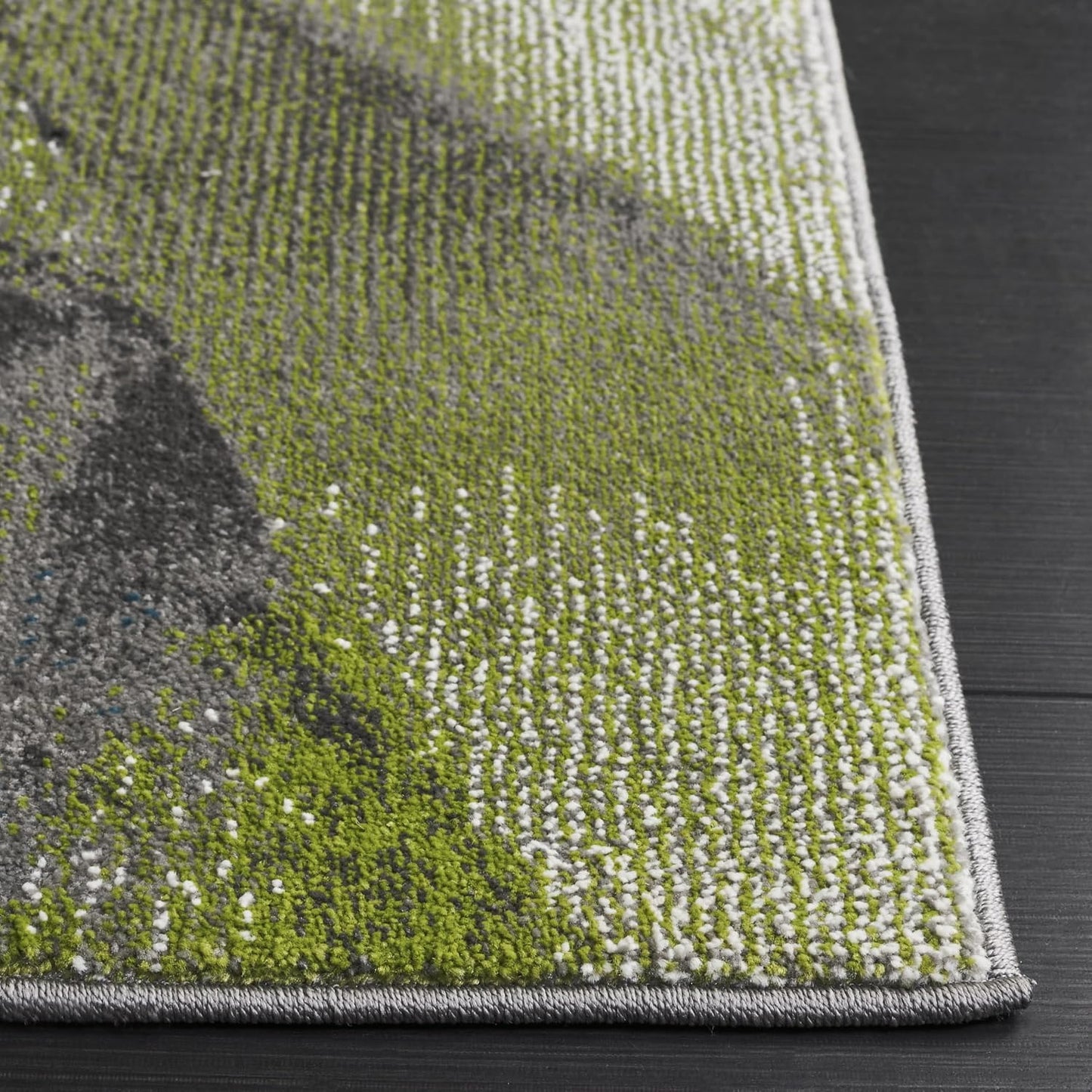 Alfombra pasillo 2ft3pulg x 8ft diseño abstracto verde y