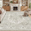 Alfombra 8x10 sala beige lavable antiderrap vintage