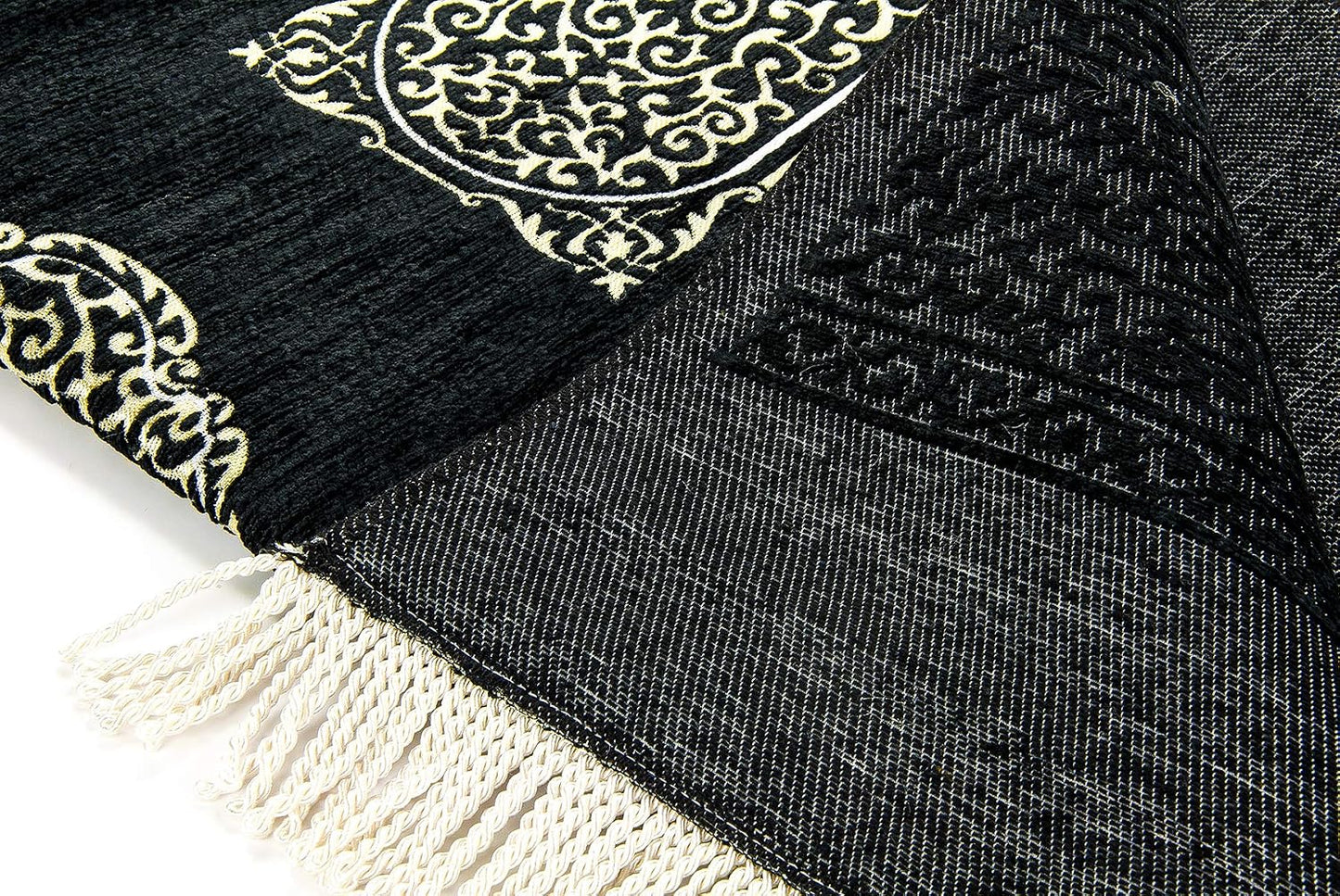 Alfombra oración musulmana suave color negro