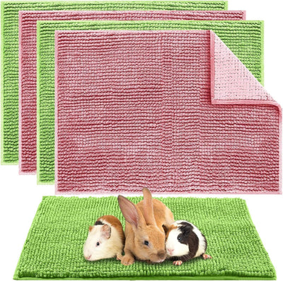 4 Pzas Forro Polar Jaula Mascotas 16x24pulg Verde